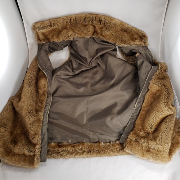 Vintage Y2K Womens Brown Faux Rabbit Fur Vest M - Picture 7 of 9